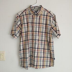 Patagonia Shirt Mens L Multicolor Plaid Button Up Organic Cotton Short Sleeve